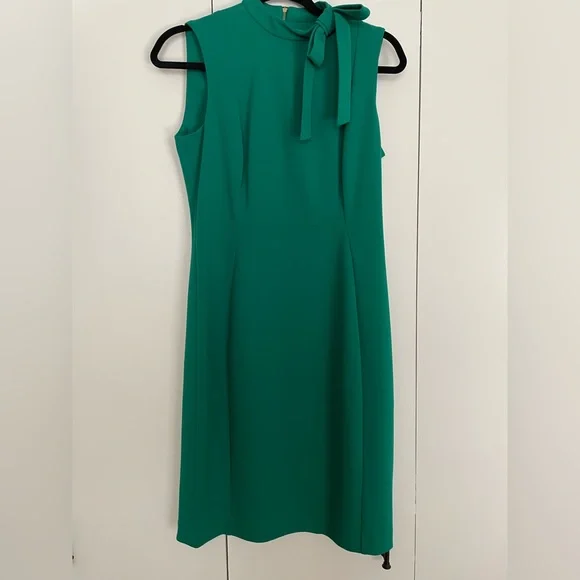 Calvin Klein Women's Tie-Neck Sleeveless Bodycon Dress - Pine - Size 6